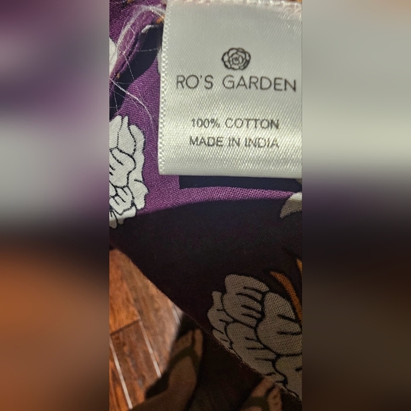 Ro's Garden Garden Deauville Dress Floral Purple L - Picture 5 of 5